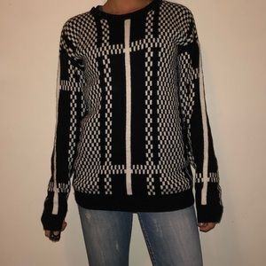 Black and white checkered sweater